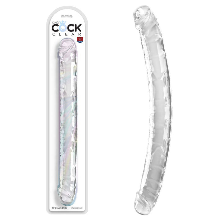 King Cock 18 Inch Double Dildo - Clear