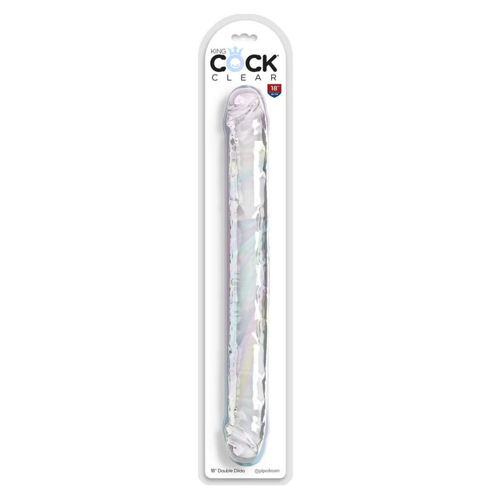 King Cock 18 Inch Double Dildo - Clear