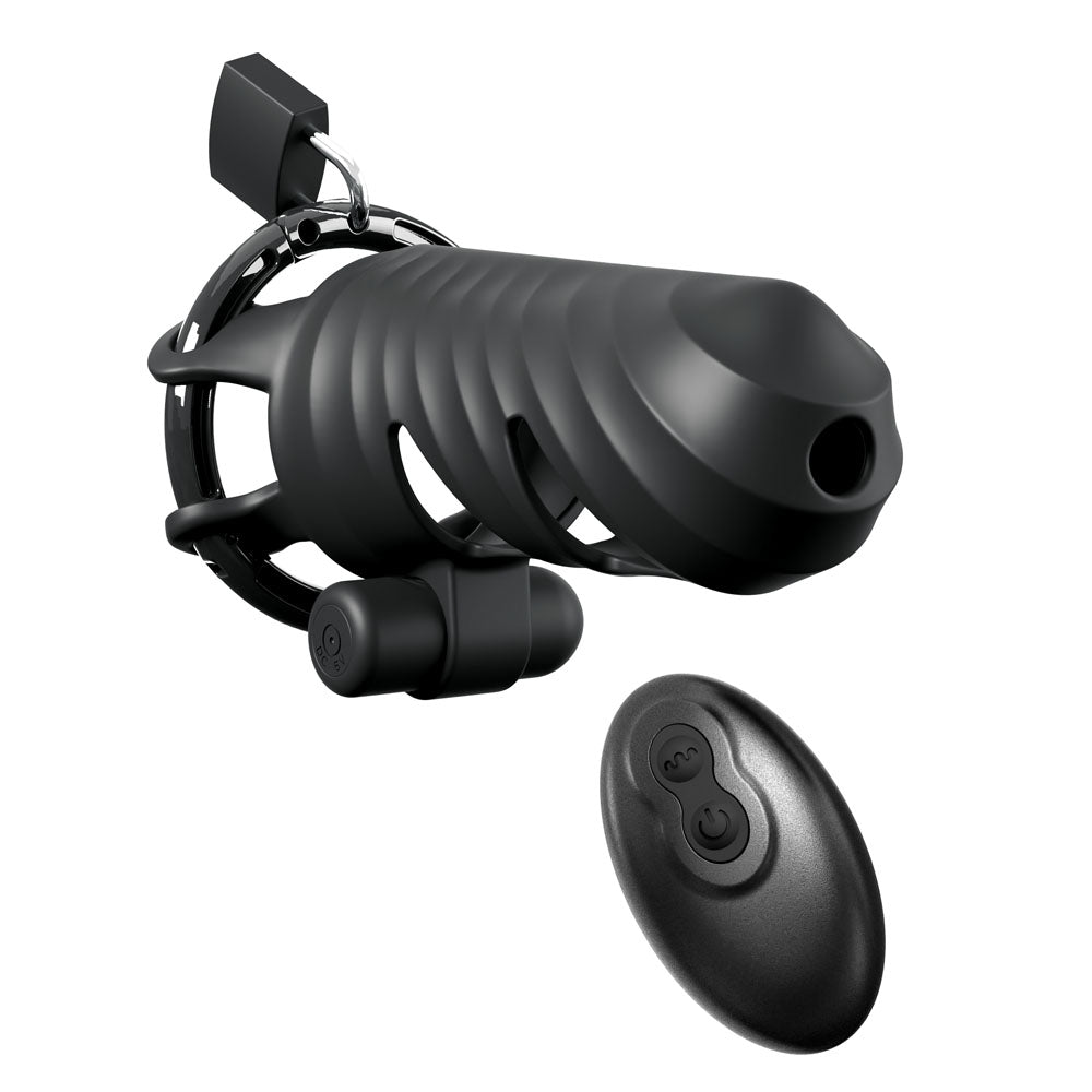 Fantasy C-Ringz Remote-Controlled Vibrating Cock Blocker Cage