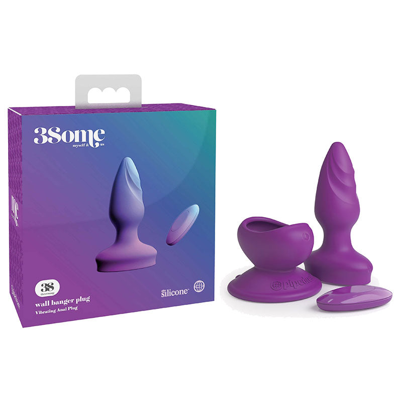 3Some Wall Banger Plug - Vibrating Butt Plug With Wireless Remote - Purple