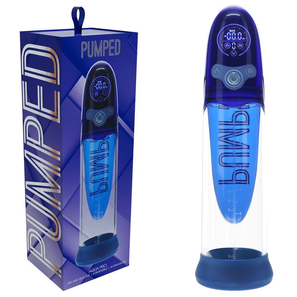 Pumped Aqua-Pro AI-Enabled Submersible Auto Penis Pump - Blue