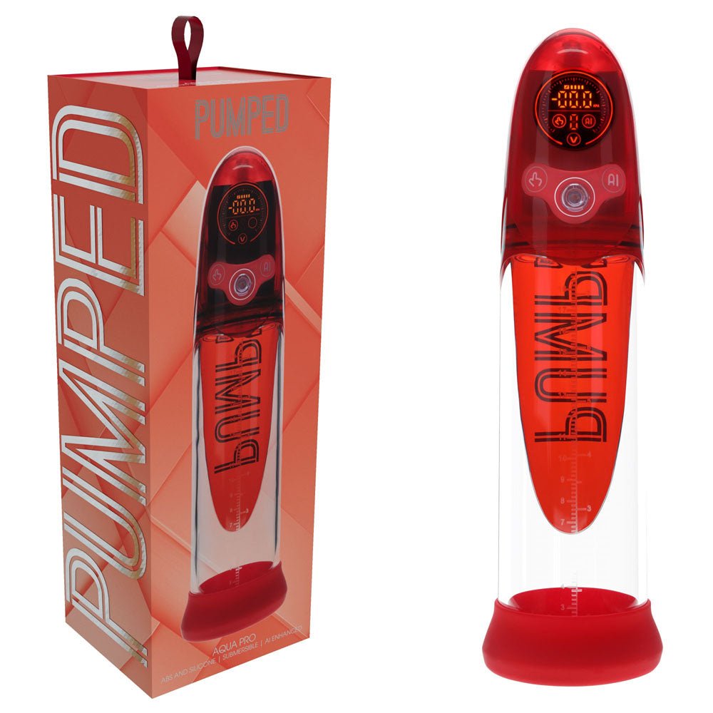 Pumped Aqua-Pro AI-Enabled Submersible Auto Penis Pump - Red