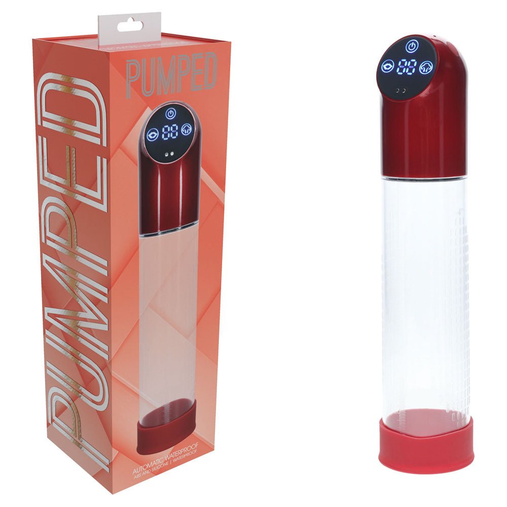 Pumped Automatic Waterproof Penis Pump - Red
