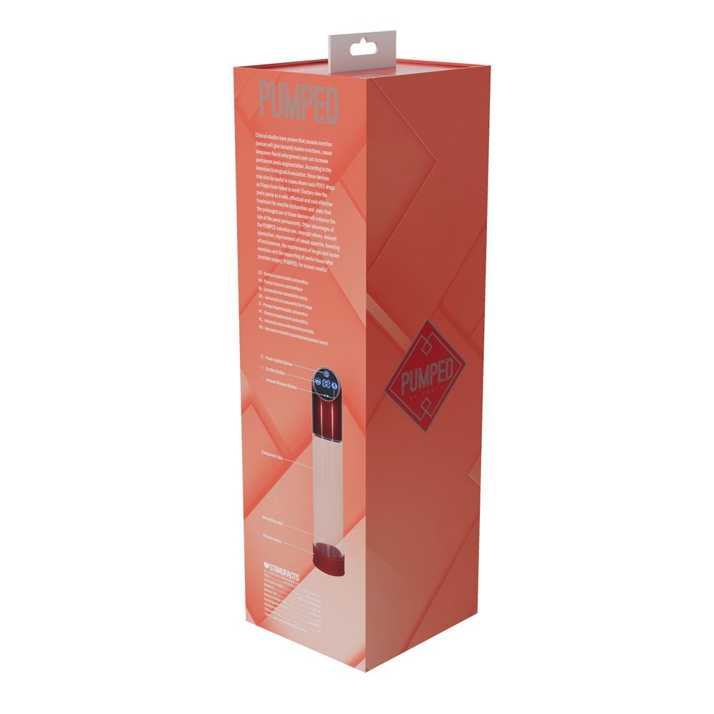 Pumped Automatic Waterproof Penis Pump - Red