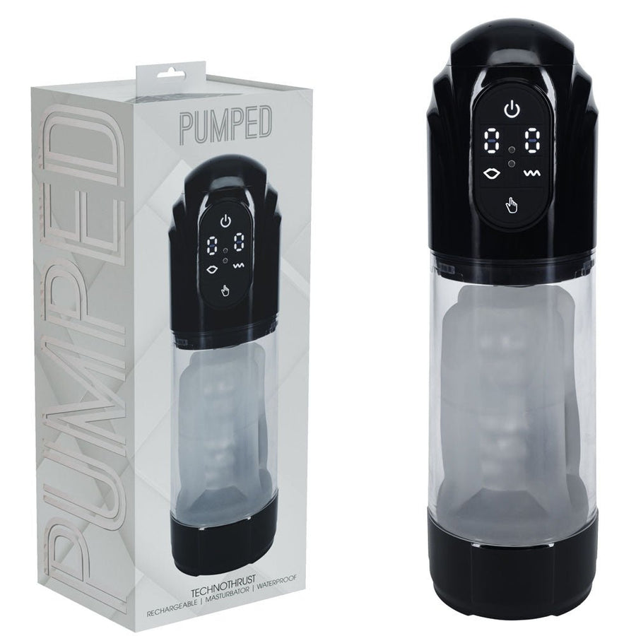 Pumped TechnoThrust Auto Masturbator - Black/Clear