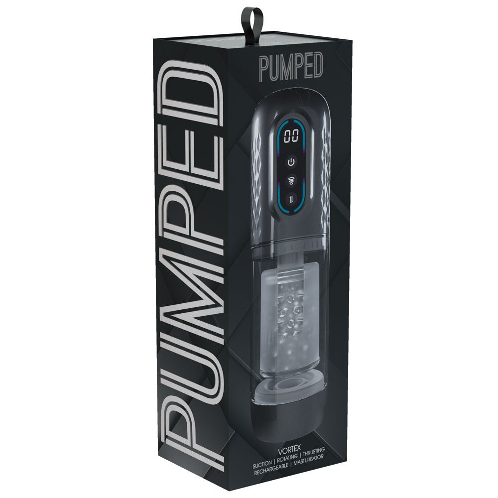 Pumped Vortex - Sucking Rotating and Thrusting Auto Masturbator - Gunmetal