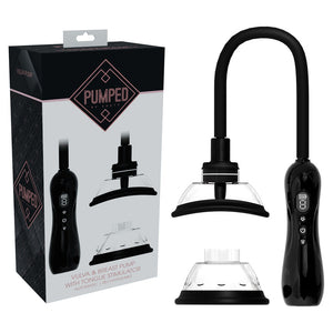 Pumped Vulva & Breast Automatic Pump with Tongue Stimulator Pump Set - Black