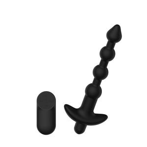 Passion Play Vibrating Anal Beads with Wireless Remote - Black
