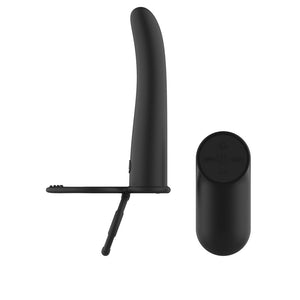 Passion Play Vibrating Double Penetrator with Remote - Black