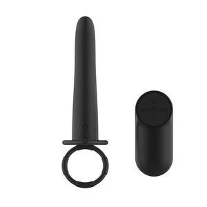 Passion Play Vibrating Double Penetrator with Remote - Black