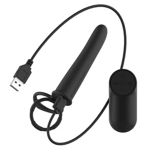 Passion Play Vibrating Double Penetrator with Remote - Black
