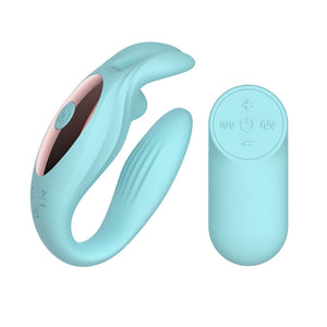 Passion Play Rabbit Couple Vibe with Remote Controller - Blue