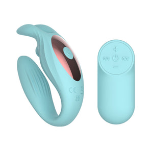 Passion Play Rabbit Couple Vibe with Remote Controller - Blue