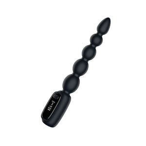 Passion Play Vibrating Anal Beads with LED Screen - Black