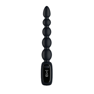 Passion Play Vibrating Anal Beads with LED Screen - Black
