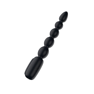 Passion Play Vibrating Anal Beads with LED Screen - Black