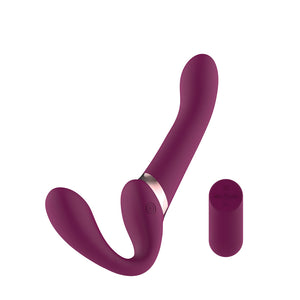 Passion Play Strapless Strap-On Dildo with Remote Controller - Purple