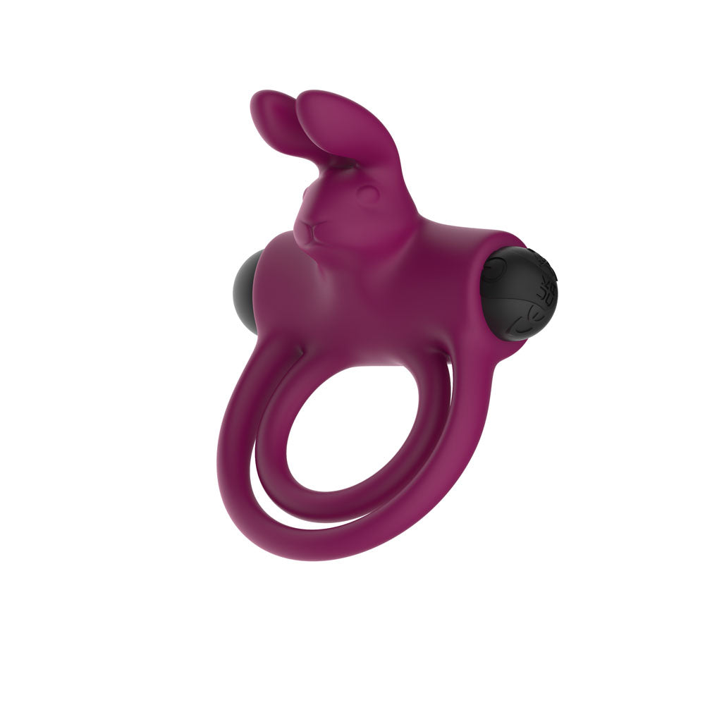 Passion Play Silicone Rabbit Vibrating Cockring - Purple