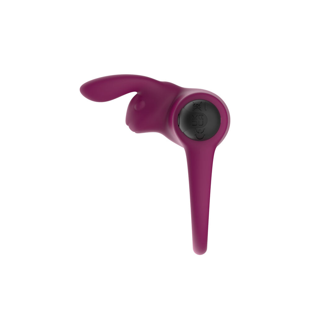 Passion Play Silicone Rabbit Vibrating Cockring - Purple