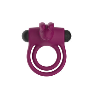 Passion Play Silicone Rabbit Vibrating Cockring - Purple