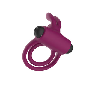 Passion Play Silicone Rabbit Vibrating Cockring - Purple