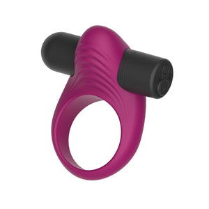Passion Play Silicone Vibrating Rechargeable Penis Ring - Purple