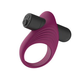 Passion Play Silicone Vibrating Rechargeable Penis Ring - Purple