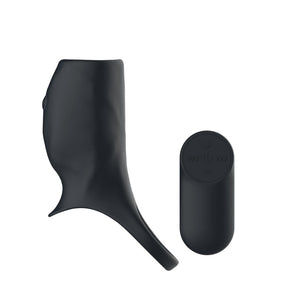 Passion Play Vibrating Cockring Sleeve with Remote - Black