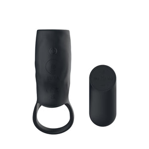 Passion Play Vibrating Cockring Sleeve with Remote - Black