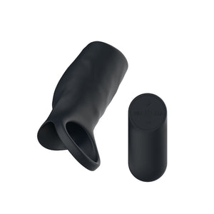 Passion Play Vibrating Cockring Sleeve with Remote - Black