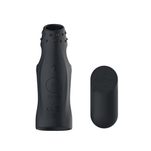 Passion Play Vibrating Cockring Sleeve with Wireless Remote - Black