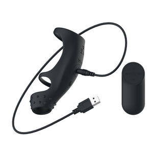 Passion Play Vibrating Cockring Sleeve with Wireless Remote - Black