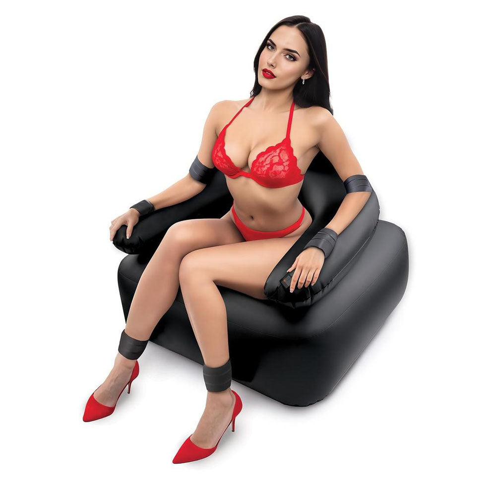 Whipsmart Inflatable Bondage Chair With Vibrating Dong - Black