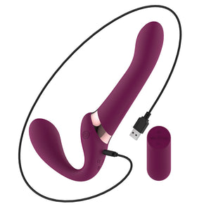 Passion Play Strapless Strap-On Dildo with Remote Controller - Purple