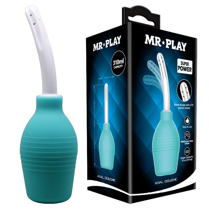 Mr Play Anal Douche - Aqua/White - 310ml Capacity