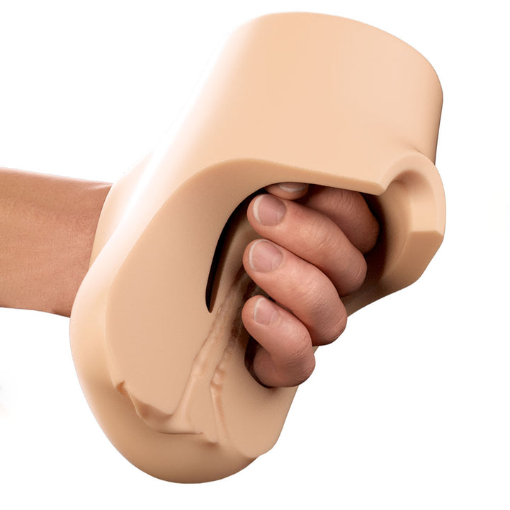 PDX Plus Double Pounder Vibrating Squeeze Vagina Stroker - Flesh