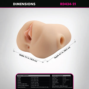 PDX Plus Double Pounder Vibrating Squeeze Vagina Stroker - Flesh