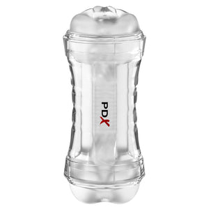 PDX Wet Pussies Super Flip-A-Pussy Over -  Clear Dual Ended Self Lubricating Stroker (Vagina & Ass)