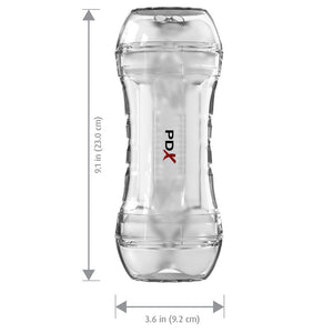 PDX Wet Pussies Super Flip-A-Pussy Over -  Clear Dual Ended Self Lubricating Stroker (Vagina & Ass)