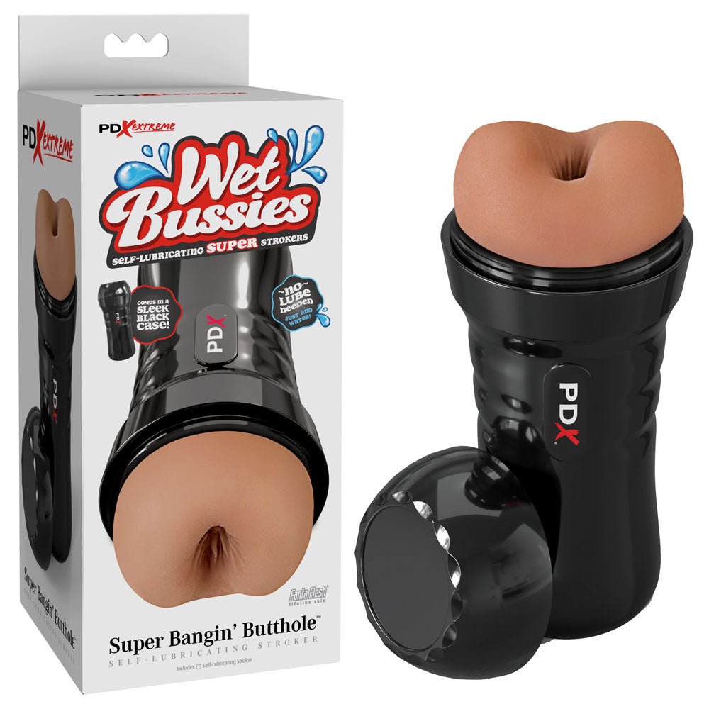 PDX Wet Bussies Super Bangin Butt - Brown - Flesh Anal Stroker