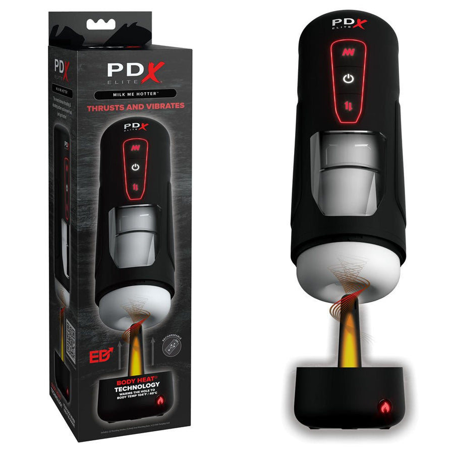 PDX Elite Milk Me Hotter - Thrusting Heating Auto Stroker