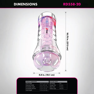 PDX Elite ViewTube XXL LED Stroker - Clear Stroker with LED Lights