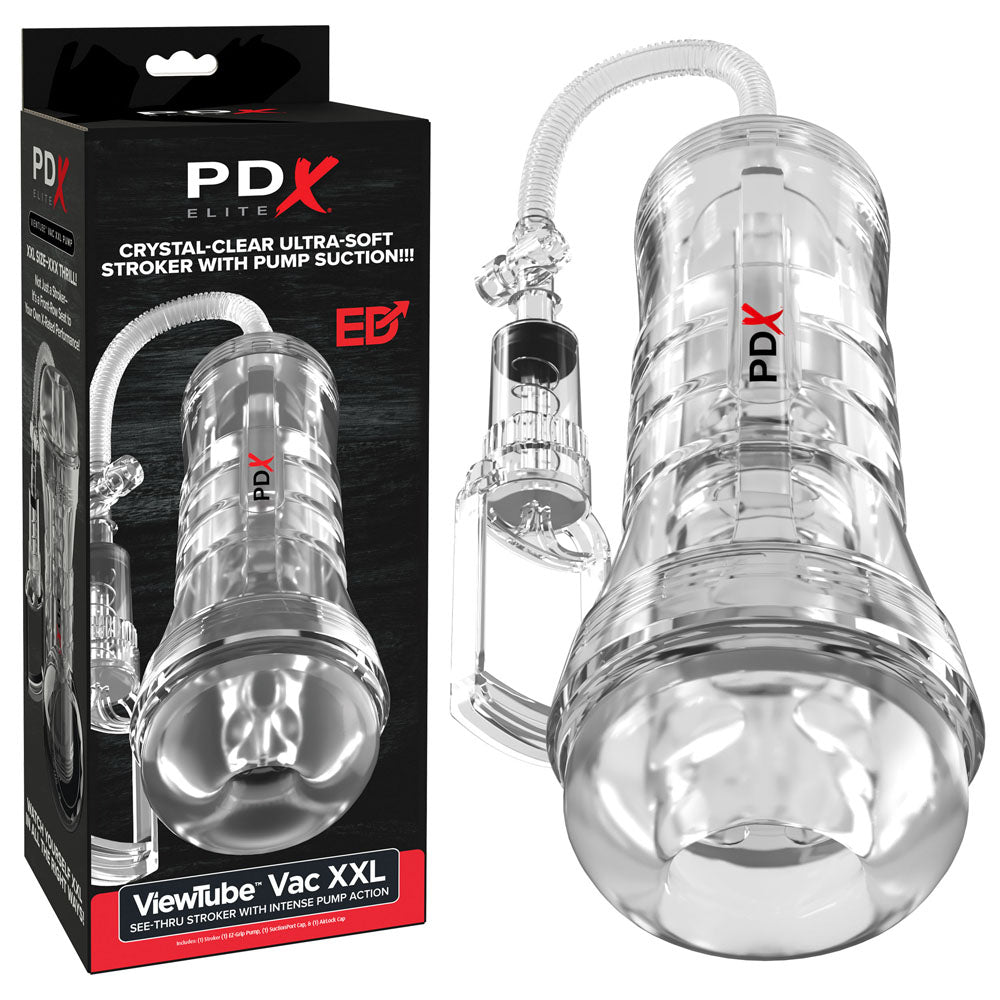 PDX Elite ViewTube Vac XXL Pump - Clear Vagina Stroker with Suction Pump