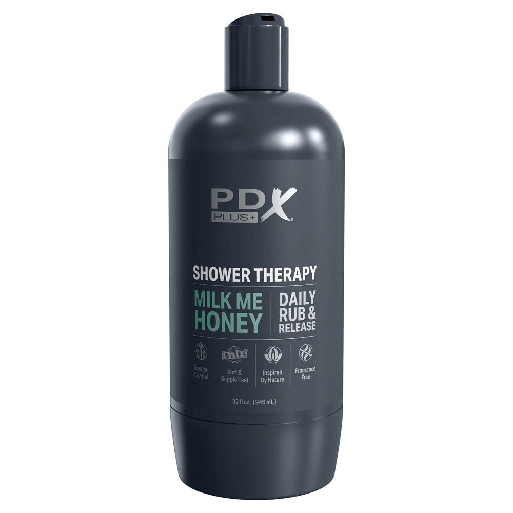 PDX Plus Shower Therapy - Milk Me Honey Vagina Stroker with Suction Base - Flesh