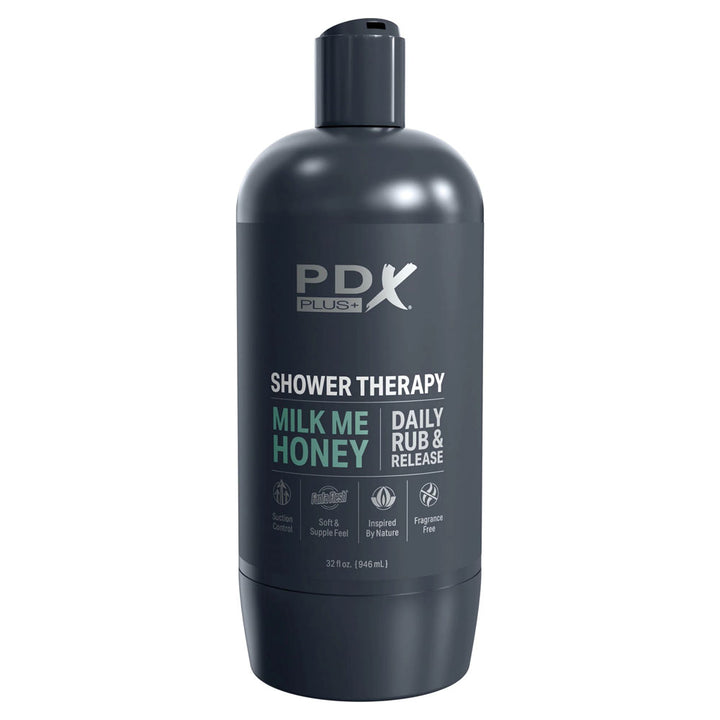 PDX Plus Shower Therapy - Milk Me Honey Vagina Stroker with Suction Base - Flesh