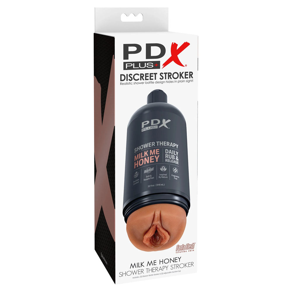 PDX Plus Shower Therapy - Milk Me Honey Vagina Stroker - Tan