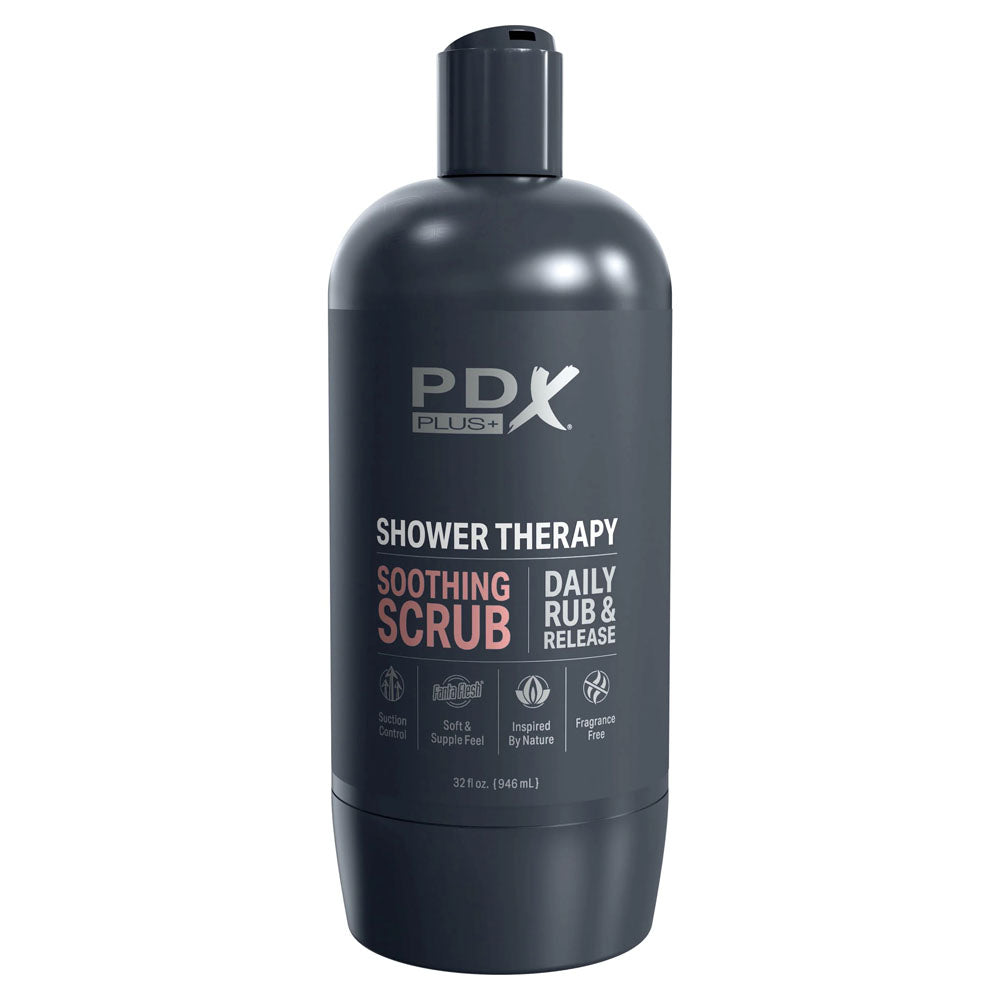 PDX Plus Shower Therapy - Soothing Scrub Vagina Stroker - Tan