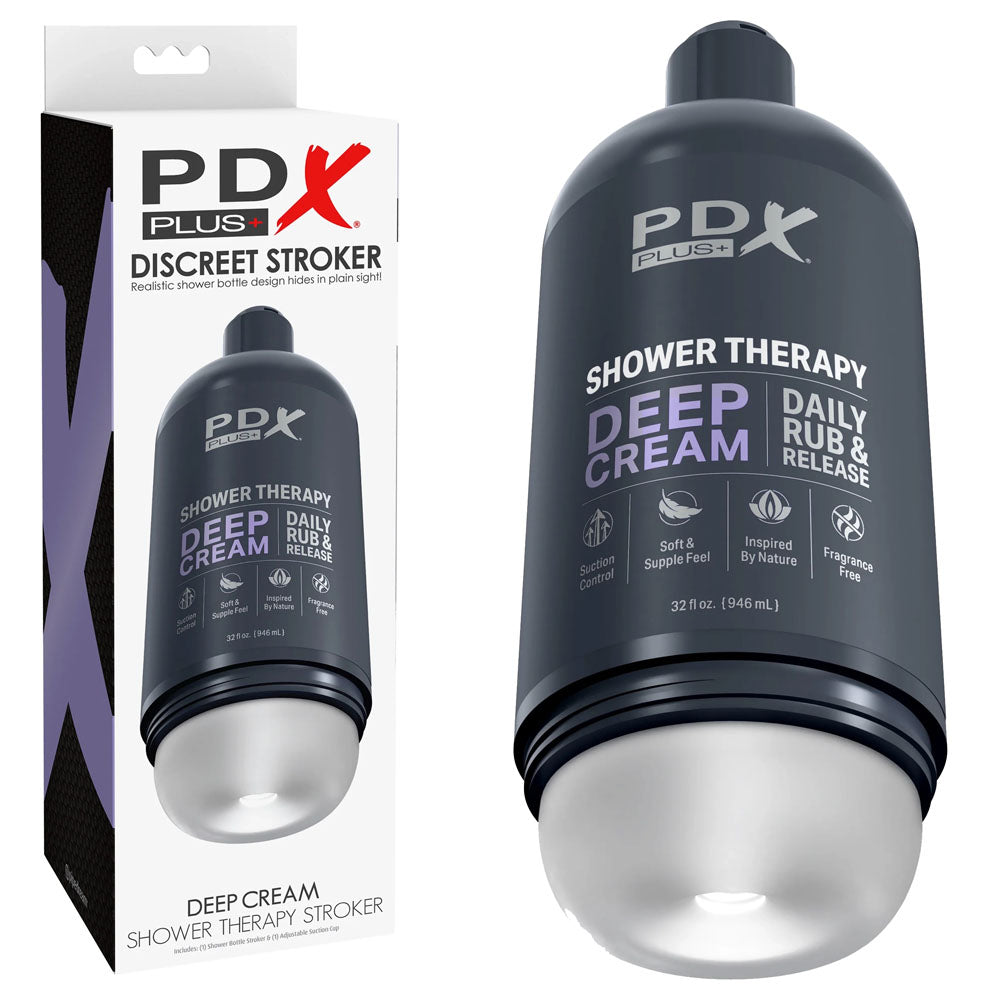 PDX Plus Shower Therapy - Deep Cream  Stroker - Frosted