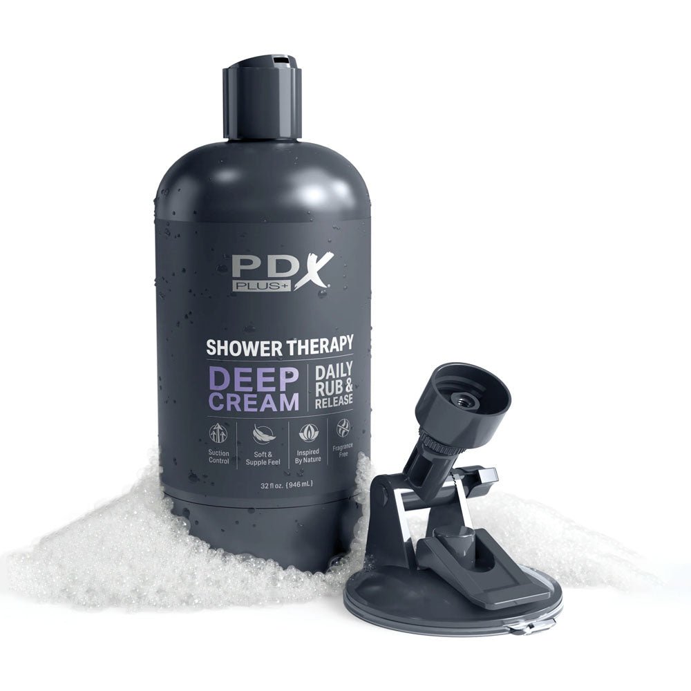 PDX Plus Shower Therapy - Deep Cream  Stroker - Frosted