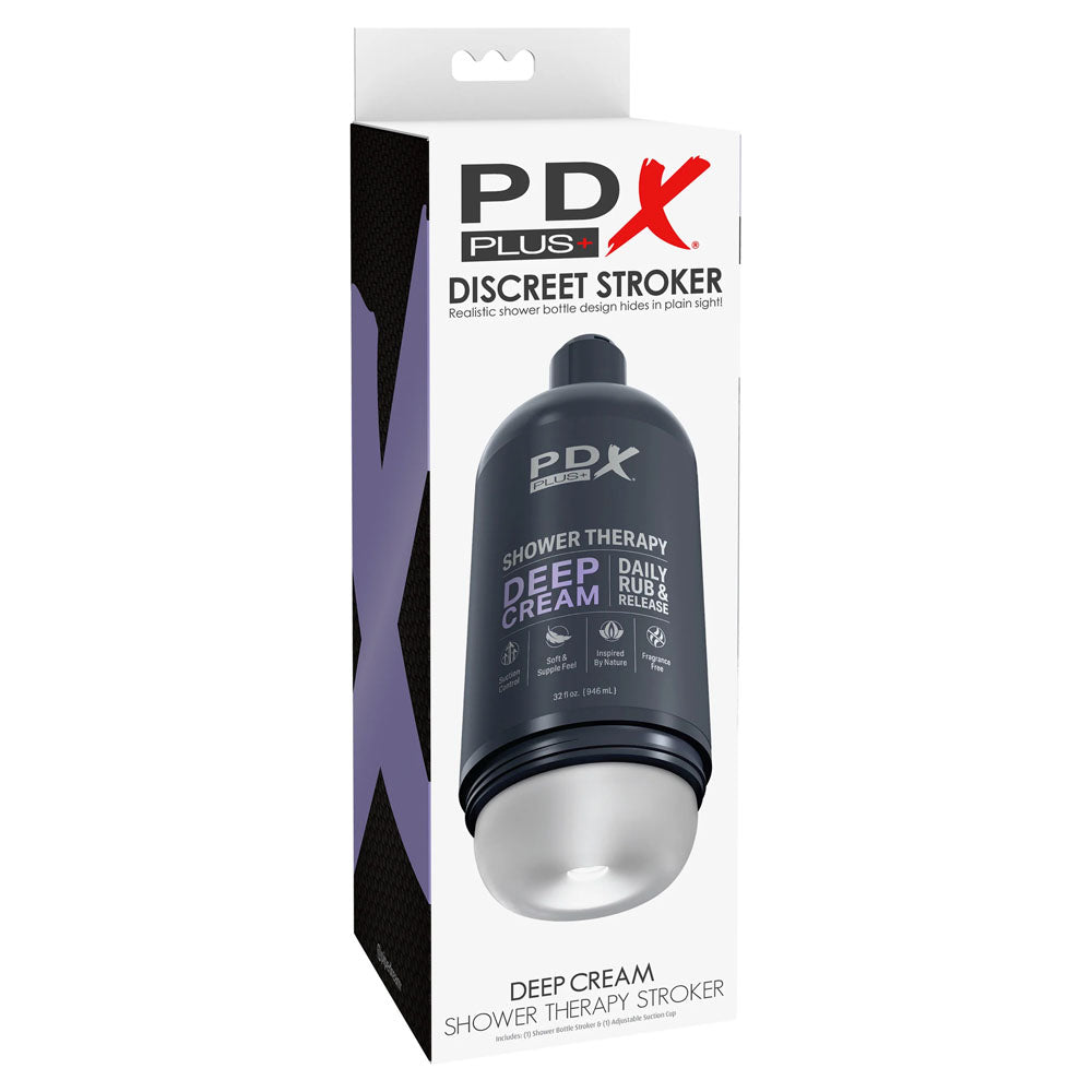 PDX Plus Shower Therapy - Deep Cream  Stroker - Frosted